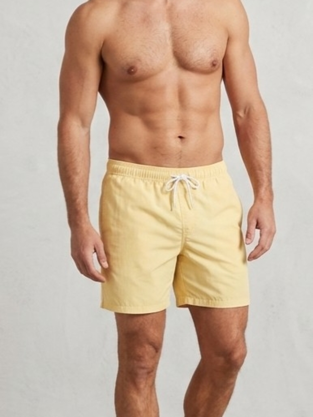 Goodfellow & Co Pale Yellow Elastic-Waist Swim Trunks